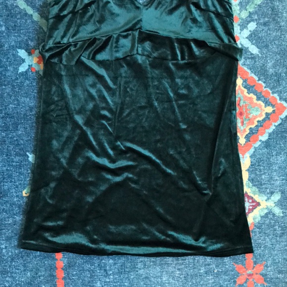 NWT Francesca’s Teal Green Velvet Mini Dress - Picture 11 of 12